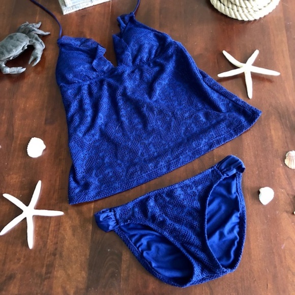 Super Cute Deep Blue Tankini - Picture 1 of 4